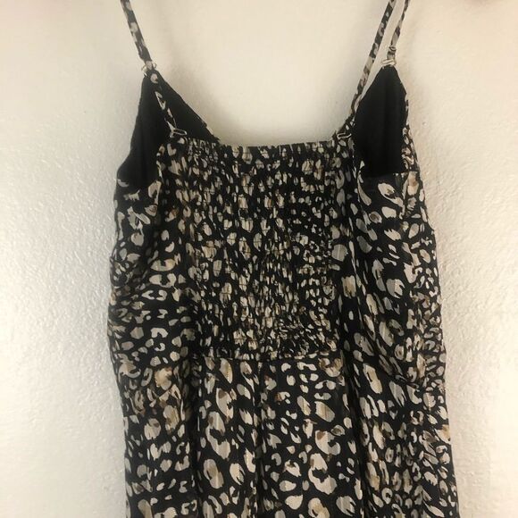 Sage Sample Spaghetti Strap printed black with metallic jumpsuit size S - Picture 8 of 11